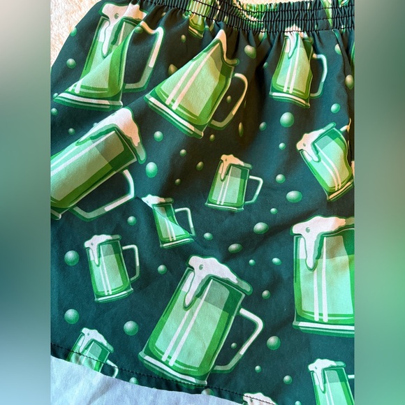 Boa USA running shorts, Green Beer Pattern. St Patty’s Day, sz Medium - Picture 2 of 6